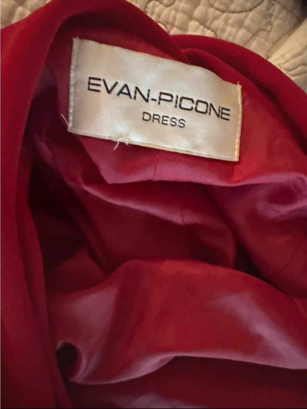 Evan Picone Vibrant Red Satin-Lined Dress
